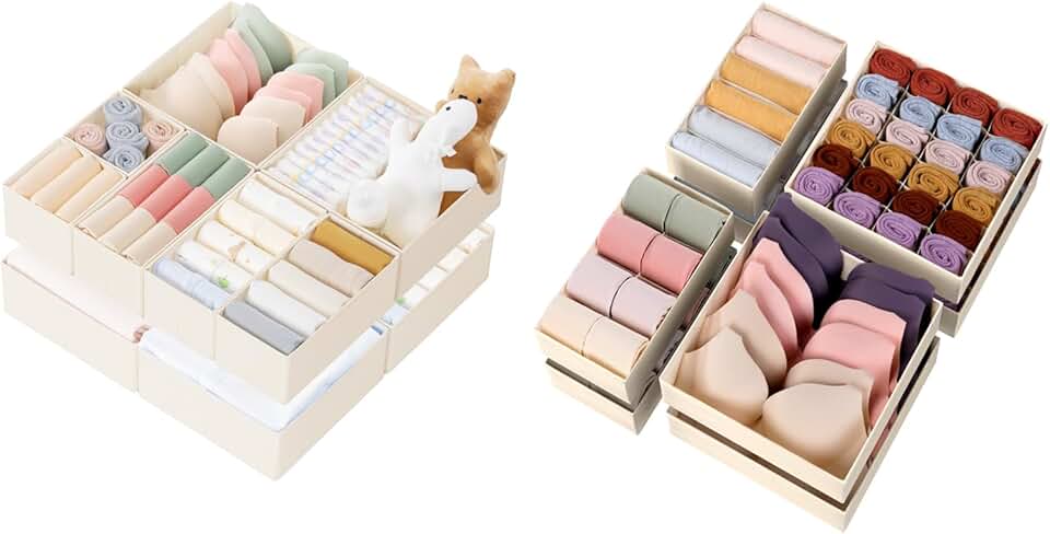 10 Drawer Organizer Bins and 8 Dividers