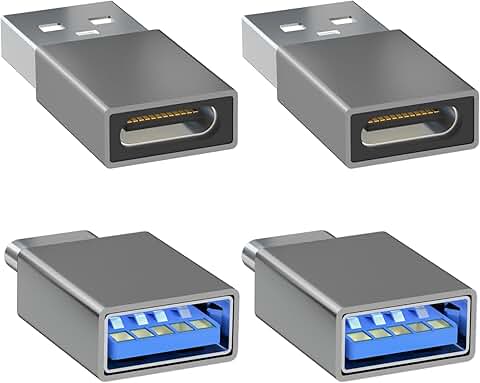 USB to USB C Adapter 4-Pack for Devices