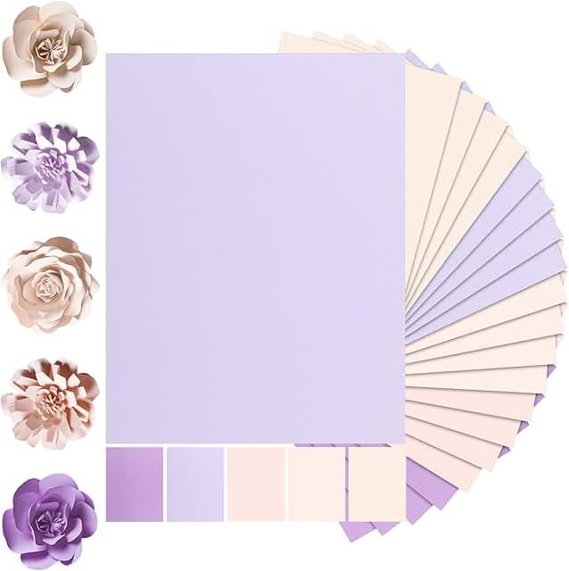 Assorted Colored Cardstock Sheets 8.5 x 11", 100 Sheets