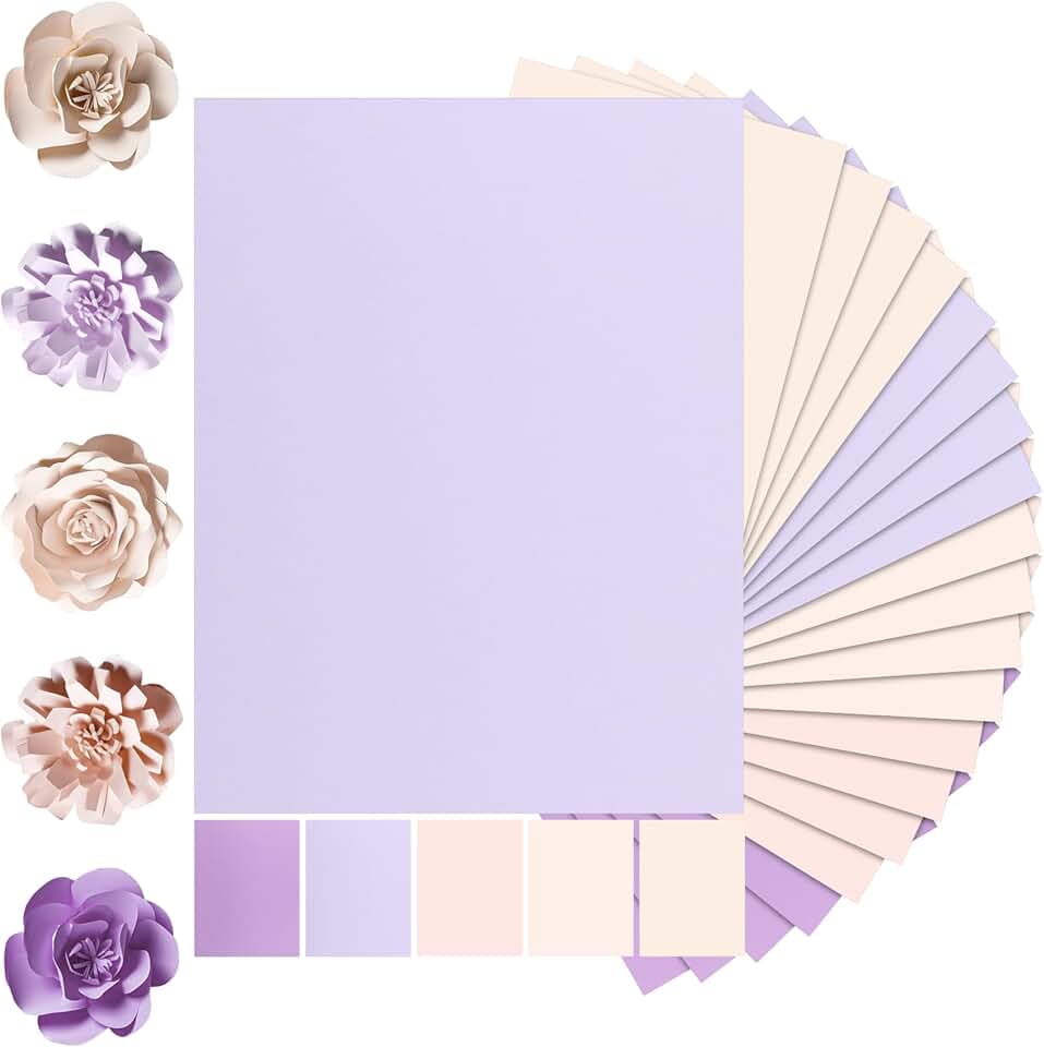 Assorted Colored Cardstock Sheets 8.5 x 11", 100 Sheets