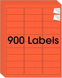 Neon Orange Labels for Inkjet or Laser Printers