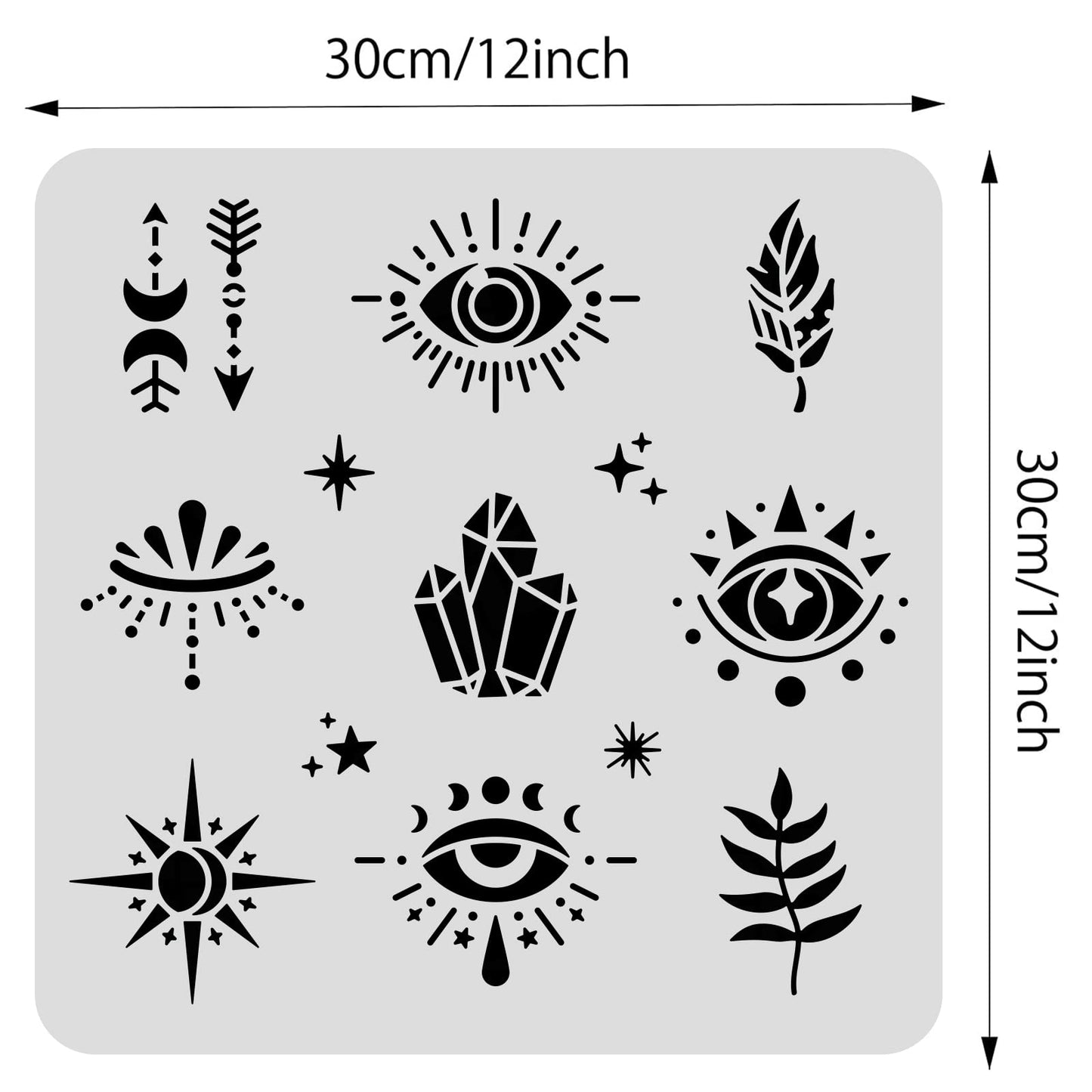 12x12" Mystical Themed Painting Template for DIY Art Projects
