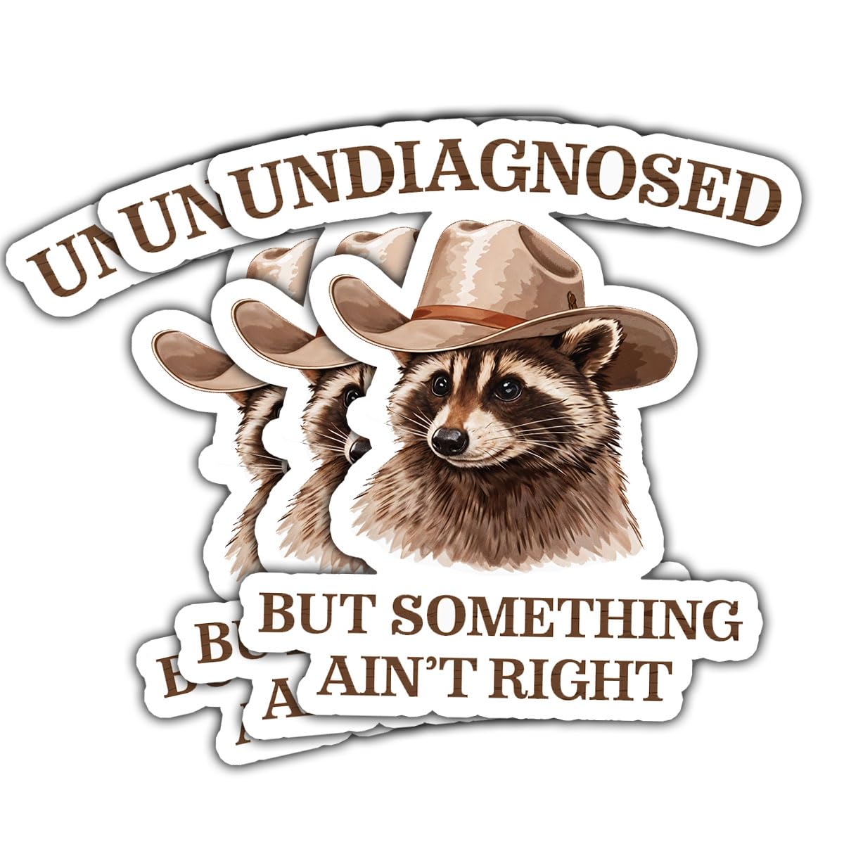 Funny Raccoon Meme Sticker Pack, 3 Pieces