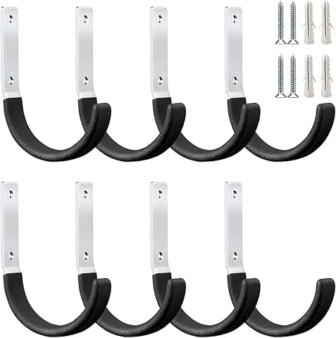 Heavy Duty Steel Garage and Garden Hooks (8 Pack)