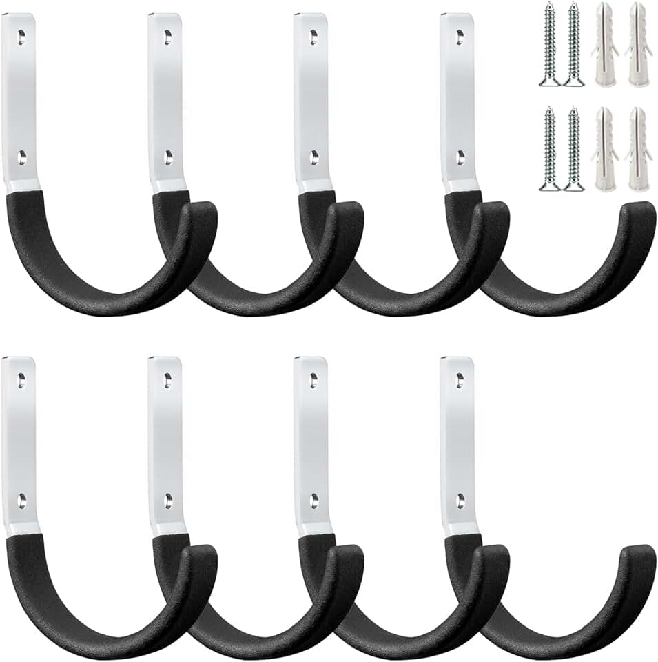Heavy Duty Steel Garage and Garden Hooks (8 Pack)