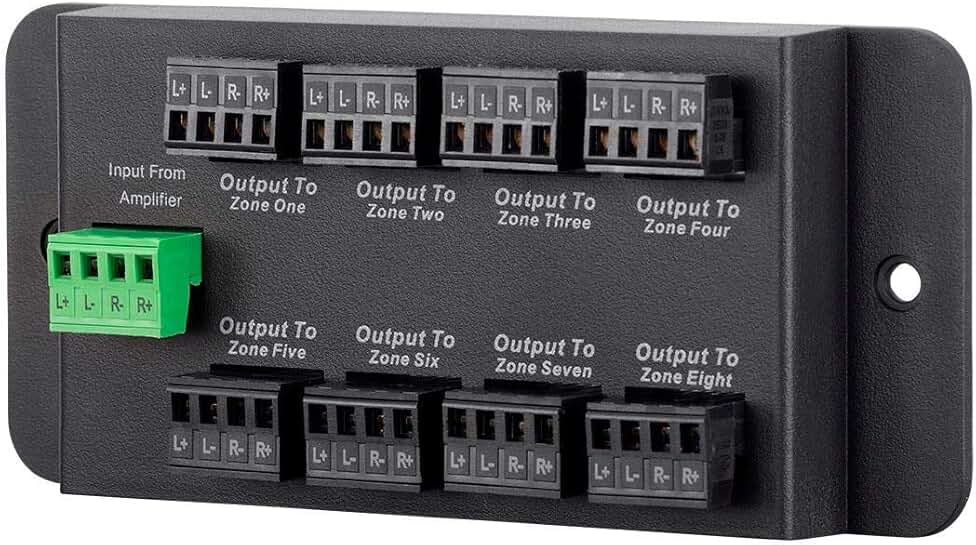 8-Zone Speaker Distribution Hub for Up to 8 Pairs