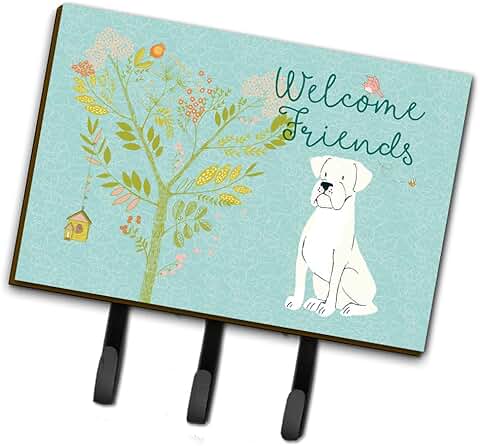 Welcome Friends White Boxer Wall Hook
