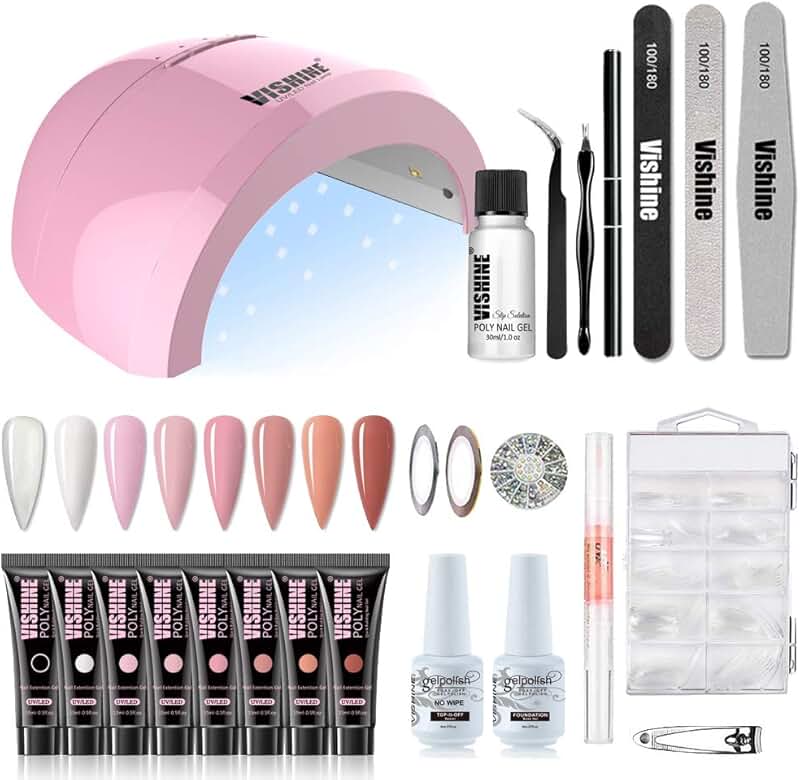 Gel Nail Polish Starter Kit with UV Lamp and Manicure Tools