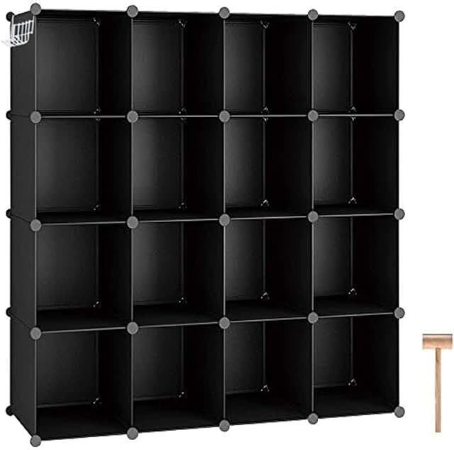 16-Cube Plastic Storage Organizer for Home and Bedroom