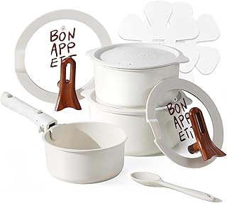 Ceramic Sauce Pan Set with Stand-Up Lid, 2-4 Qt