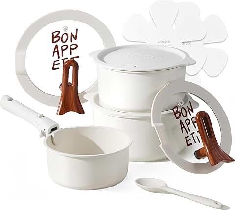 Ceramic Sauce Pan Set with Stand-Up Lid, 2-4 Qt