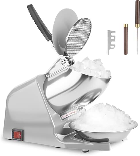 Electric ice crusher with extra blade and ice pick