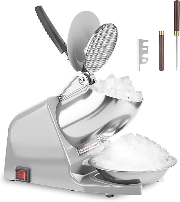 Electric ice crusher with extra blade and ice pick