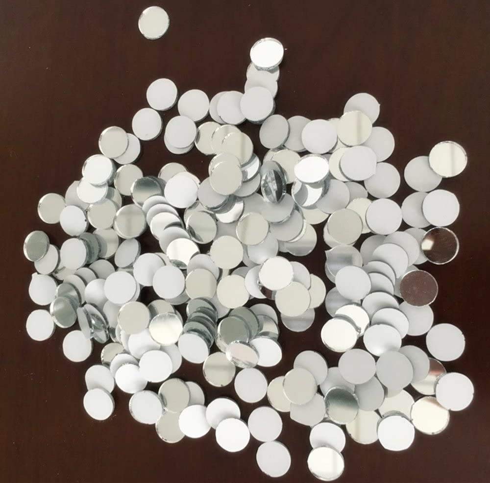 200-Piece Small Round Glass Mirror Mosaic Tiles