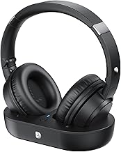 Wireless TV Headphones with Long Battery Life and Charging Dock