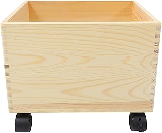 Wooden Clothes Basket with Wheels for Storage