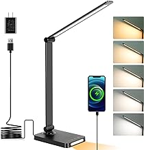 Touch LED Desk Lamp with USB Ports and Night Light