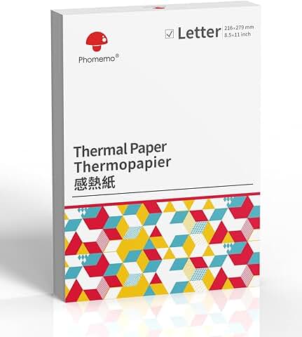 Thermal Printer Paper, 8.5 x 11 Inches, 100 Sheets