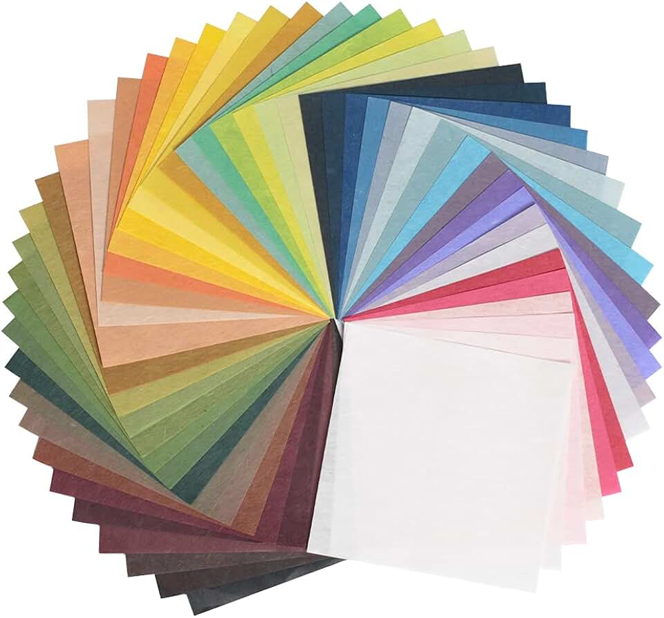 50 Sheets of Mixed Korean Mulberry Paper for Art and Craft