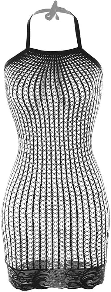 Women’s Fishnet Mesh Strap Chemise Dress