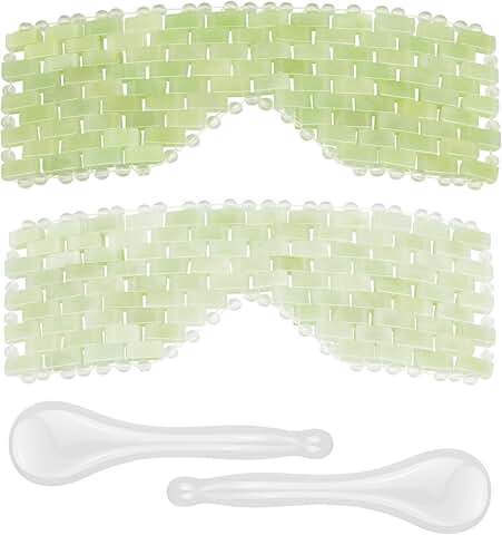 Set of 4 Jade Eye Masks and Facial Massage Tools