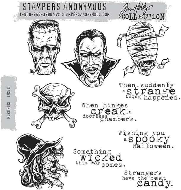 Monstrous Cling Stamps, 7" x 8.5"
