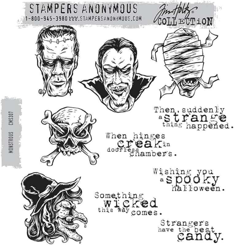 Monstrous Cling Stamps, 7" x 8.5"