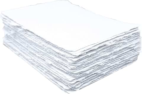 4x9 Inch Deckle Paper, 150 gsm, Pack of 50