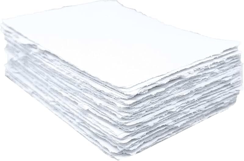 4x9 Inch Deckle Paper, 150 gsm, Pack of 50