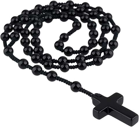 Natural Gemstone Cross Pendant Necklace for Women and Men