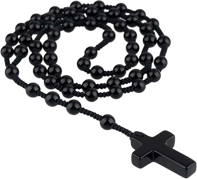 Natural Gemstone Cross Pendant Necklace for Women and Men