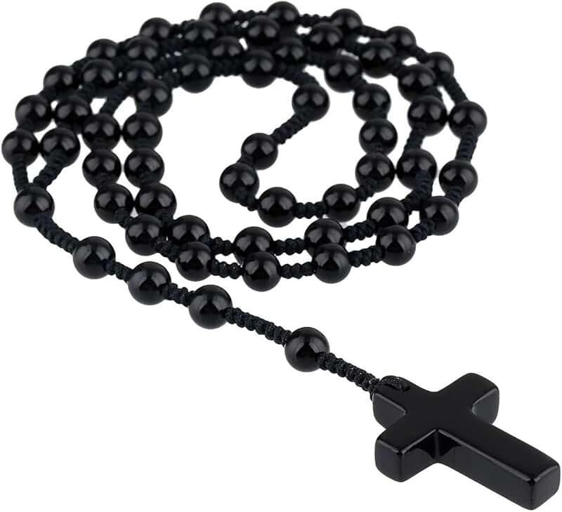 Natural Gemstone Cross Pendant Necklace for Women and Men