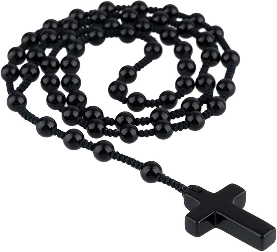 Natural Gemstone Cross Pendant Necklace for Women and Men