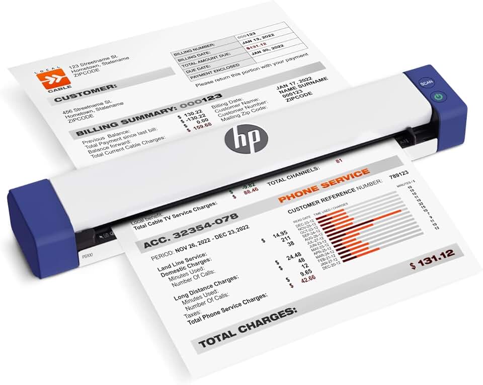 Small USB Document and Photo Scanner for Portable Digital Scanning