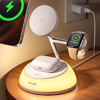 4-in-1 Qi2 Wireless Charging Station with Night Light