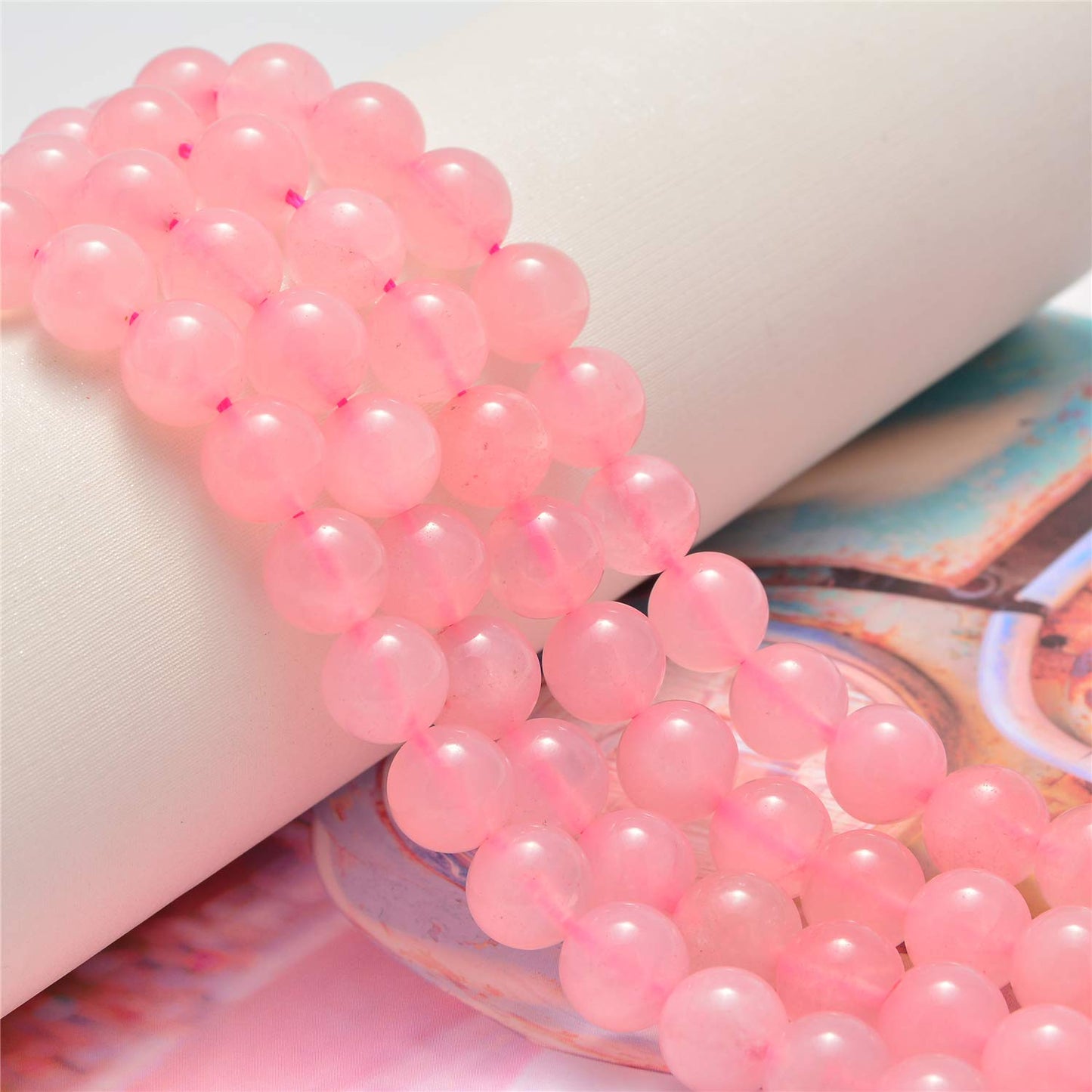 Natural Rose Quartz Beads 8mm for Jewelry Making and Crafts