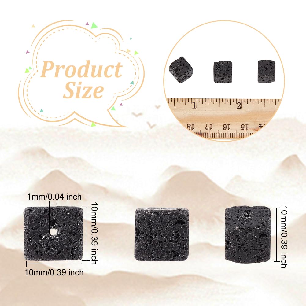 Natural Black Lava Beads for Jewelry Making and DIY Crafts