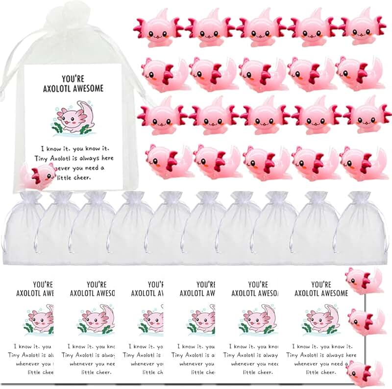 90PCS Mini Resin Axolotl Thank You Gift Set with Cards and Gift Bags
