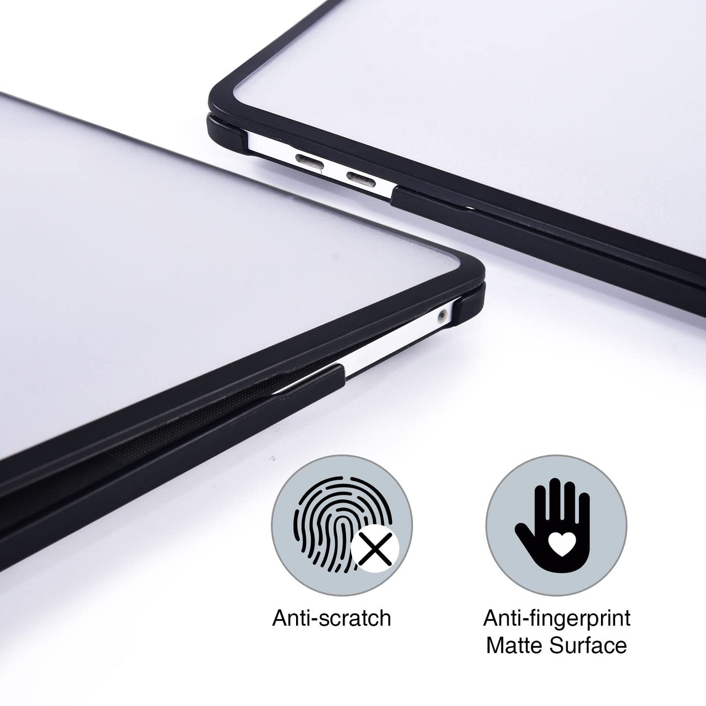 Compatible for MacBook Air 13 inch Case 2018-2021 Model M1 A2337 A2179 A1932, Anti-Cracking and Anti-Fingerprint Hard Shell Case, TPU+PC, Frosted Clear