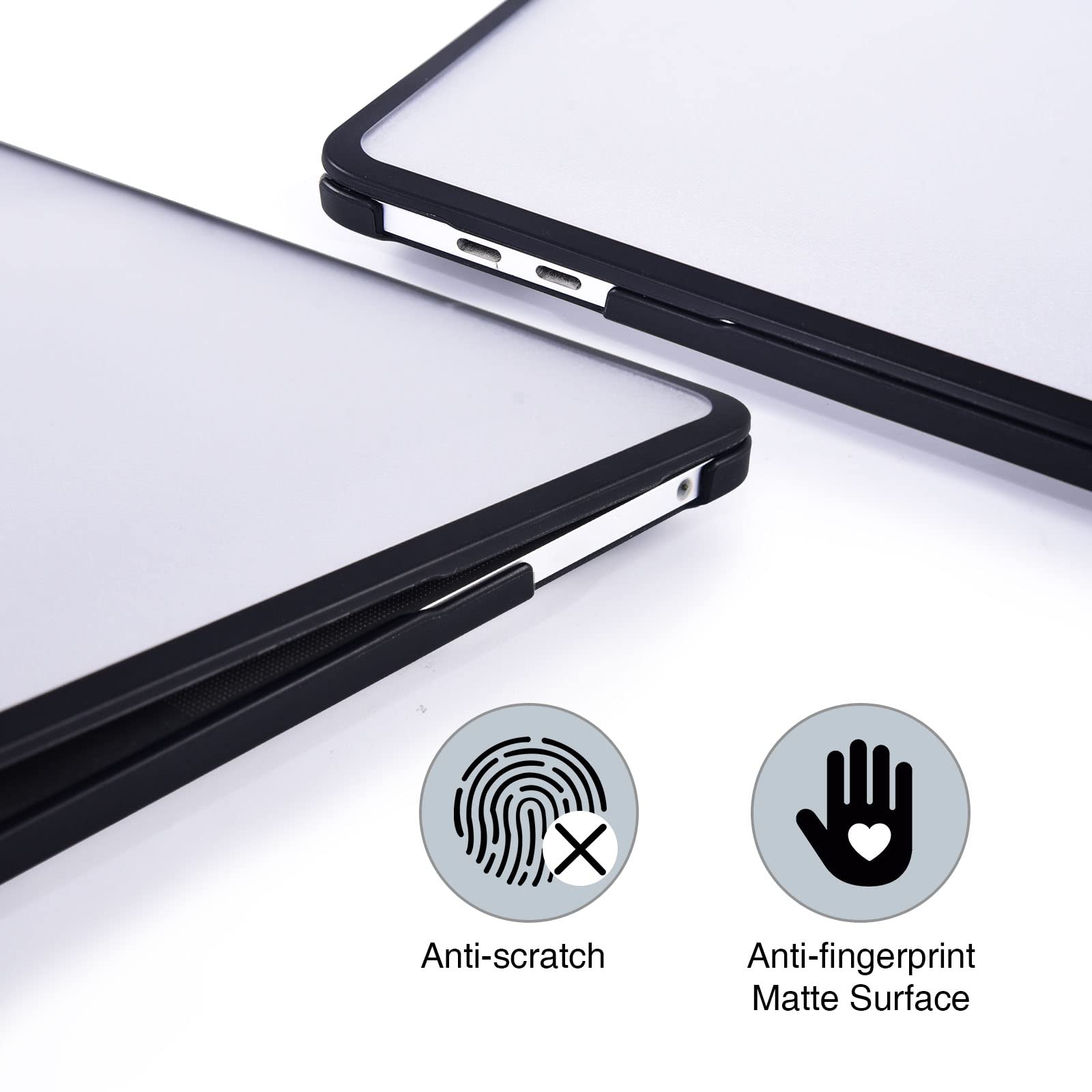 Compatible for MacBook Air 13 inch Case 2018-2021 Model M1 A2337 A2179 A1932, Anti-Cracking and Anti-Fingerprint Hard Shell Case, TPU+PC, Frosted Clear
