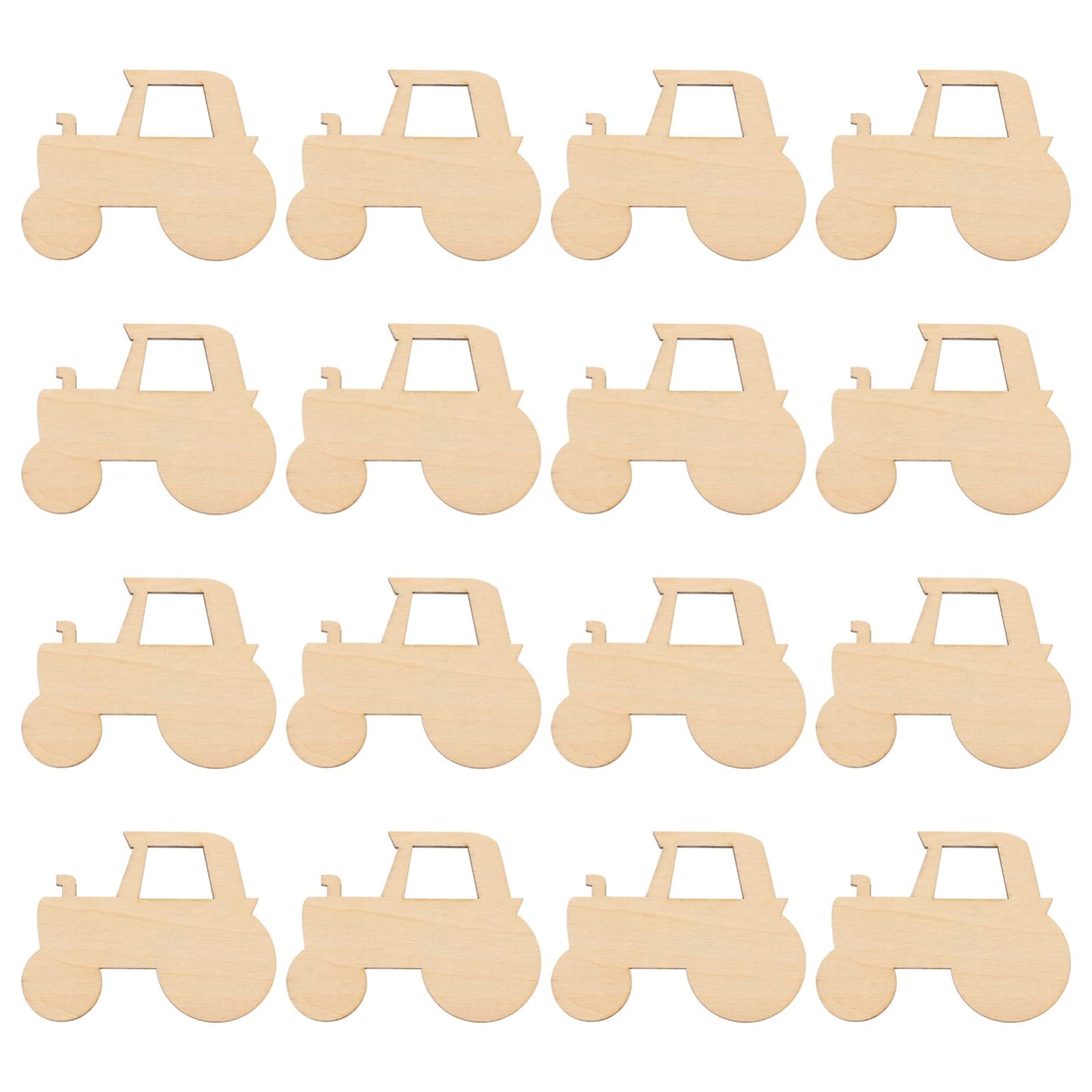Wooden Car Decor Set - 20pcs Unfinished Wood Cutouts