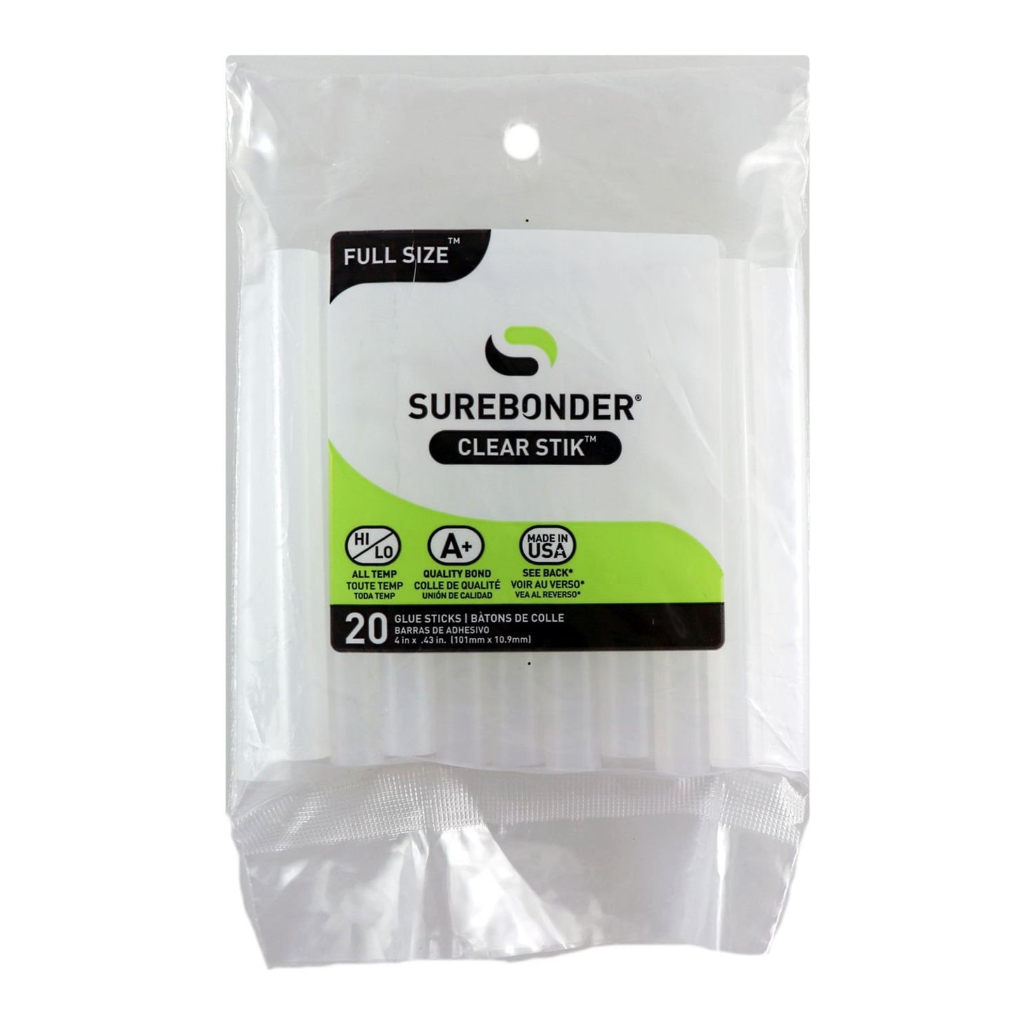 All Temperature Clear Stik Hot Sticks 4" 20 Pack