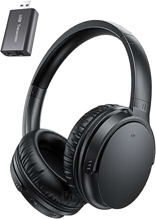 Simple One-Button Wireless TV Headphones for Seniors
