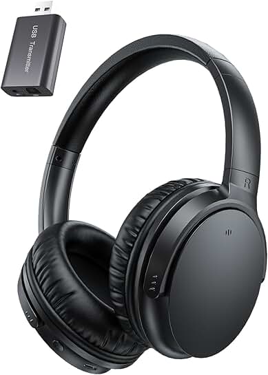 Simple One-Button Wireless TV Headphones for Seniors