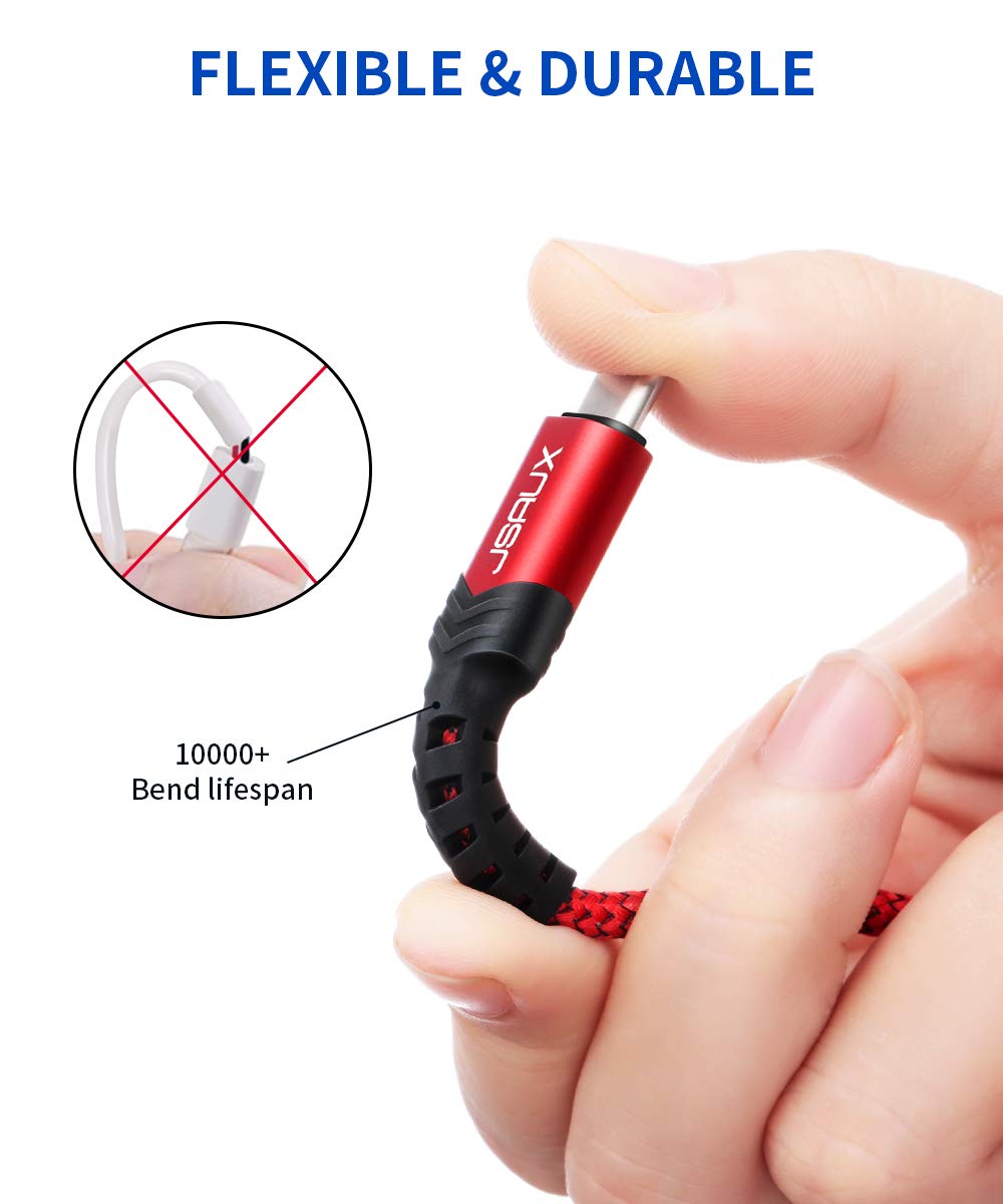 USB C to USB Adapter, [0.5ft 2 Pack] Type C 3.0 OTG Cable On The Go Type C Male to USB A Female Adapter Compatible with MacBook Pro 2018 2017,Samsung Galaxy S20 S20+ Ultra S8 S9 Note 10 -Red