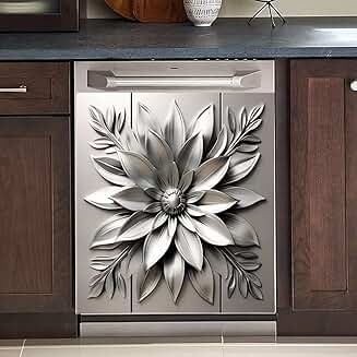Stainless Steel Flower Magnetic Dishwasher Cover