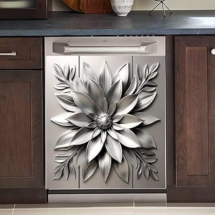 Stainless Steel Flower Magnetic Dishwasher Cover