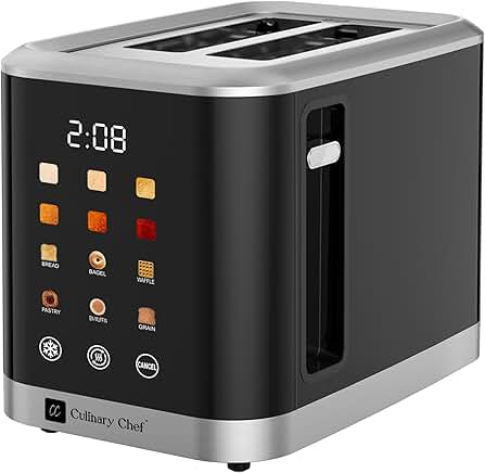 2-Slice Touchscreen Toaster with Wide Slots and Adjustable Settings