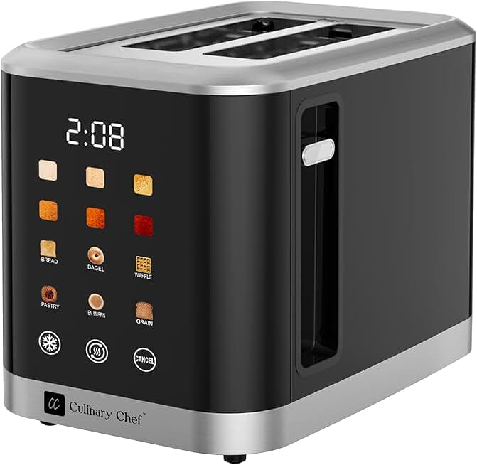 2-Slice Touchscreen Toaster with Wide Slots and Adjustable Settings