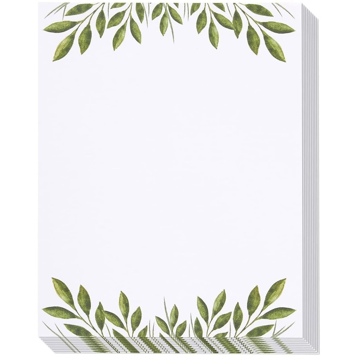Leaf Design Stationery Paper Set, 8.5 x 11, 48 Sheets